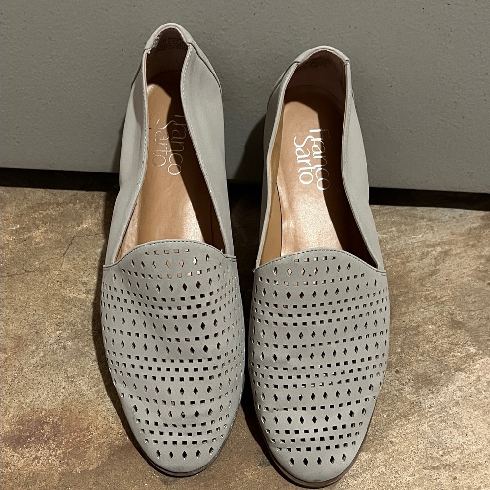 Franco Sarto Gray Perforated Loafers